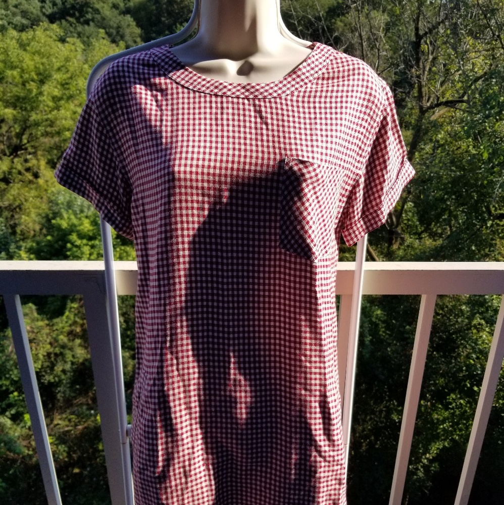Madewell Gingham Check Three Pocket Dress